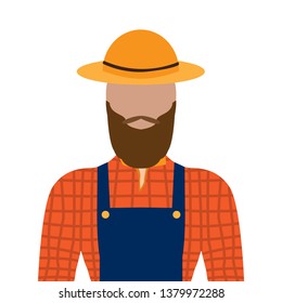 Isolated male farmer image. Vector illustration design