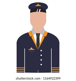 Isolated male pilot avatar