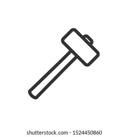 Isolated mallet outline, Maul icon, Sledgehammer vector