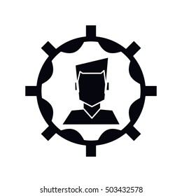 Isolated man avatar inside gear design