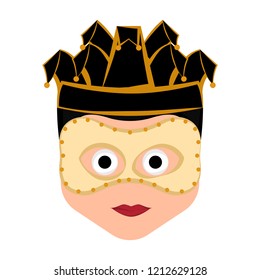 Isolated man avatar with mardi gras ornaments. Vector illustration design