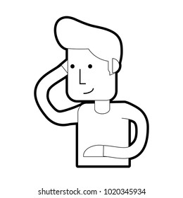 Isolated man cartoon design