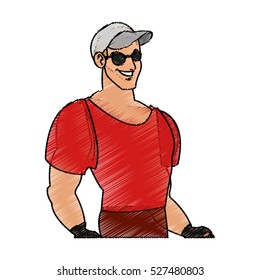 Isolated man cartoon design