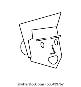 Isolated man cartoon head design