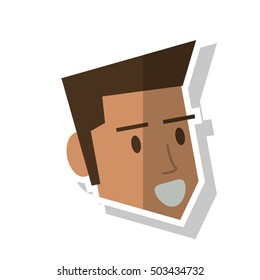 Isolated man cartoon head design