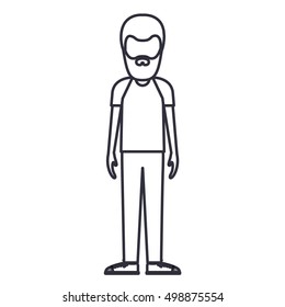 Isolated man cartoon with mustache design