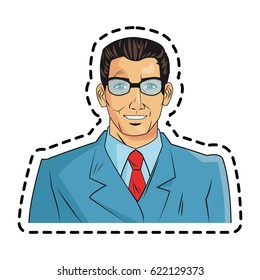 Isolated man cartoon with suit design