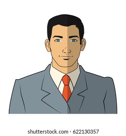 Isolated man cartoon with suit design