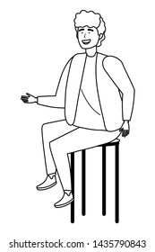 Isolated man and chair design