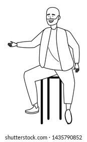 Isolated man and chair design