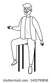 Isolated man and chair design