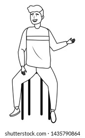Isolated man and chair design