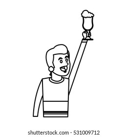 Isolated man with coffee design