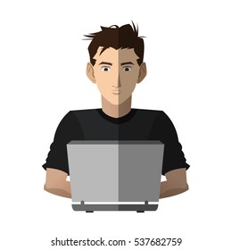 Isolated man design