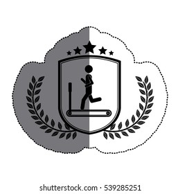 Isolated man doing exercise design