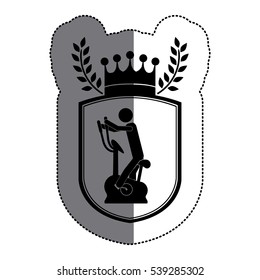 Isolated man doing exercise design