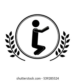 Isolated man doing exercise design