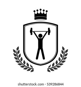 Isolated man doing exercise design