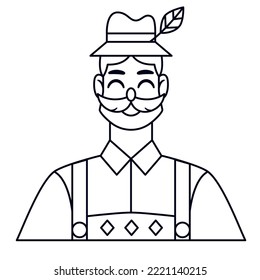 Isolated man draw oktoberfest vector illustration