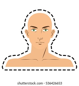 Isolated man face cartoon design