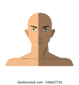 Isolated man face cartoon design