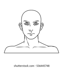 Isolated man face cartoon design