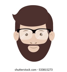Isolated man with glasses design