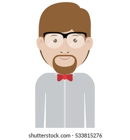 Isolated man with glasses design