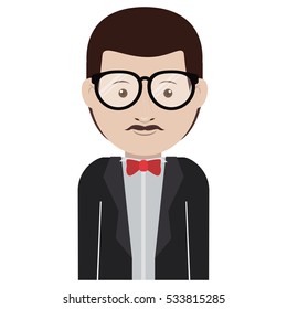 Isolated man with glasses design