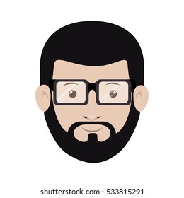 Isolated man with glasses design