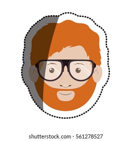 Isolated man with glasses design