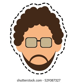 Isolated man head design