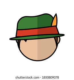 Isolated man head october fest germany icon- Vector