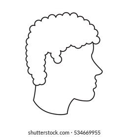Isolated man head profile design