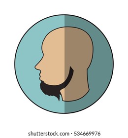 Isolated man head profile design
