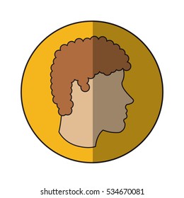 Isolated man head profile design