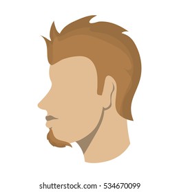 Isolated man head profile design
