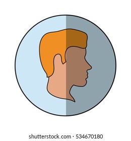 Isolated man head profile design