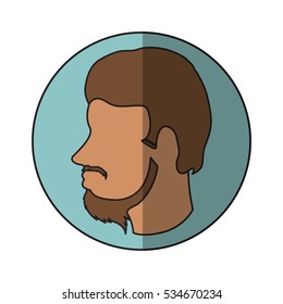 Isolated man head profile design
