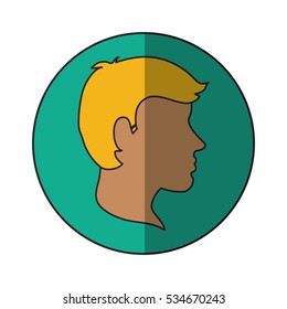 Isolated man head profile design