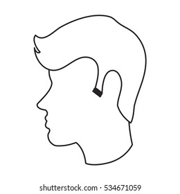 Isolated man head profile design