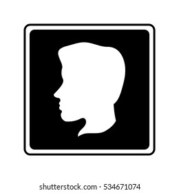 Isolated man head profile design