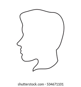 Isolated man head profile design