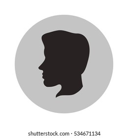 Isolated man head profile design