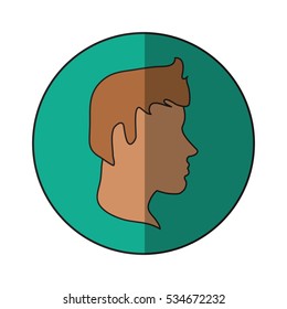 Isolated man head profile design