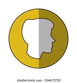 Isolated man head profile design