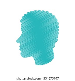 Isolated man head profile design