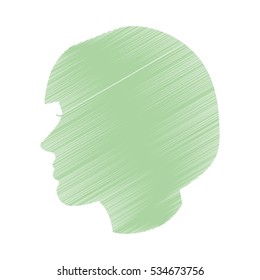 Isolated man head profile design
