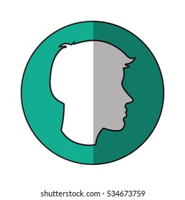 Isolated man head profile design