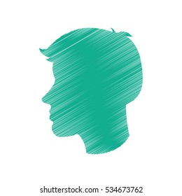 Isolated man head profile design